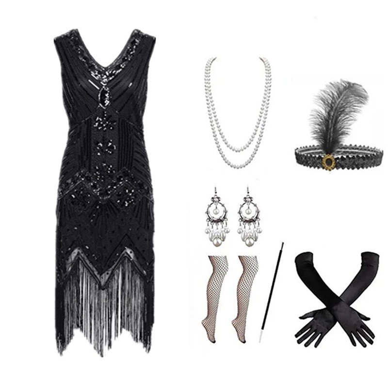 Women Accessories Kit - Set Abito Flapper Anni '20 per