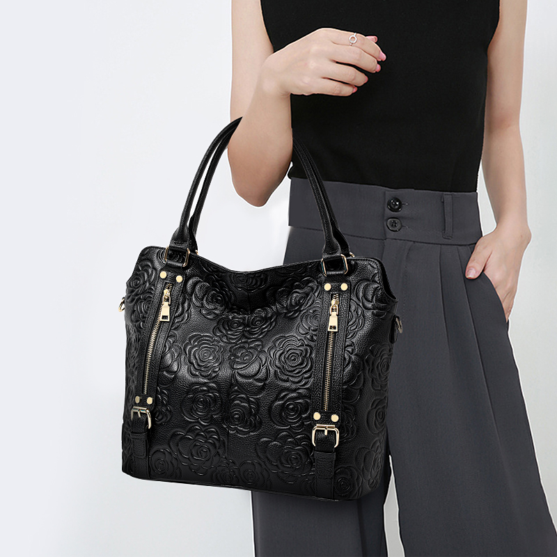 Women'S Accessories Handbags - Borsa a Tracolla in Pelle Goffrata
